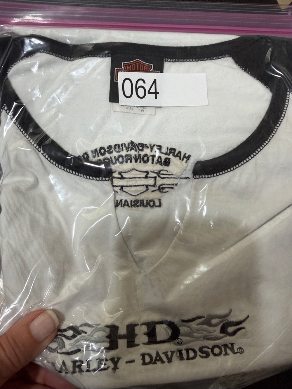 Harley-Davidson White & Black Raglan Short Sleeve Tee